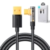 Kątowy kabel USB-C - USB do szybkiego ładowania i transferu danych 3A 1.2m czarny