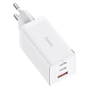 Szybka ładowarka sieciowa GaN 2x USB-C USB 65W + kabel USB-C biała