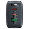 Szybka ładowarka sieciowa GaN 2x USB-C USB-A PPS PD QC4+ 65W biała