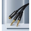 Przejściówka rozdzielacz AUX 3.5 mm mini jack na mikrofon i słuchawki czarny
