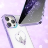 Etui do telefonu iPhone 14 Plus ozdobione kryształami Wish Series foletowe
