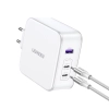 Ładowarka sieciowa GaN Nexode USB-A 2x USB-C 140W + kabel USB-C 1.5m biała