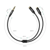 Kabel rozdzielacz audio minijack 3.5 mm - 2x minijack 3.5mm 21cm czarny