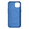 Skórzane etui iPhone 14 magnetyczne z MagSafe Litchi Premium Leather Case niebieski