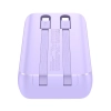 Mini powerbank 20000mAh z wbudowanymi kablami JR-PBC07 30W jasno fioletowy