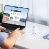 Szybka ładowarka sieciowa GaN 65W USB-A / 2x USB-C biała
