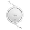 Kabel przewód wysuwany zwijany USB-C 100W Free2Draw Mini 1m biały