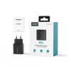 Mała mocna ładowarka sieciowa GaN 2x USB-C PD 35W z wyświetlaczem czarna