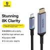 Kabel przewód USB-C - HDMI 8K 60Hz elastyczny wytrzymały 1.5m czarny