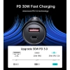 Ładowarka samochodowa USB-C USB-A PD 60W z podświetleniem LED czarna