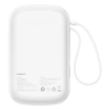 Powerbank Qpow Pro+ 20000mAh z kablem USB-C i wyświetlaczem - biały
