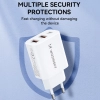 Ładowarka sieciowa 100-240V 30W USB-C 2x USB-A biała