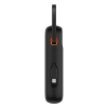 Power bank 10000mAh QPow 2 30W z wbudowanymi kablami USB-C - czarny
