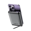 Powerbank 10000mAh indukcyjny magnetyczny z opcją podstawki PD 20W + kabel - czarny