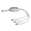 3w1 Kabel uniwersalny zwijany USB-C - Lightning / USB-C / micro USB 100W 1.1m - biały