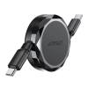 Kabel przewód USB-C - USB-C zwijany z organizerem 60W - czarny