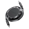 Kabel przewód USB-C - USB-C zwijany z organizerem 60W - czarny