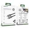 Kabel przewód USB-C z nylonowym oplotem PD 60W 480Mb/s - czarny
