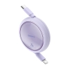 Kabel przewód zwijany Free2Pull USB-C - iPhone Lightning 20W 1m - fioletowy