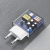 Ładowarka sieciowa GaN A30EUL 30W USB-A USB-C + kabel USB-C - Lightning - biała