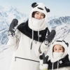 Rękawiczki narciarskie dziecięce bez palców Panda Heat rozmiar S - czarne/białe
