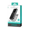 Powerbank 10000mAh z wbudowanymi kablami USB-C iPhone Lightning - czarny
