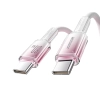 Kabel przewód Crystal-Clear Series 60W USB-C - USB-C 1.2m - biały