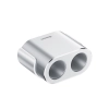 Rozdzielacz samochodowy 2x gniazdo zapalniczki 80W 2x USB-A 3.1A - srebrny