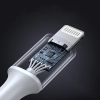 Kabel przewód USB-C - iPhone Lightning MFi 1m - srebrny