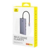 13w1 HUB adapter PortalJoy Series USB-C HDMI DP VGA USB-A PD RJ45 SD TF AUX - szary