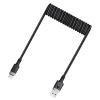 Kabel przewód spiralny USB-A - USB-C 480Mb/s 3A 1.2m - czarny