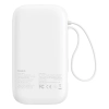 Powerbank QPow 2 20000mAh 30W z 2 wbudowanymi kablami USB-C - biały