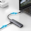 6w1 HUB adapter USB-C - HDMI USB-A USB-C PD czytnik SD TF - szary