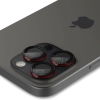 Szkło hartowane na aparat do iPhone 14 Pro/Pro Max/15 Pro/Pro Max/16 Pro/16 Pro Max - czarne z czerwoną obwódką