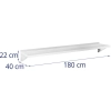 Półka ścienna wisząca kuchenna ze stali do 80 kg 180 x 40 cm