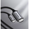 Kabel przewód przejściówka HDMI - USB-C 4K 60Hz 1.5m czarno-szary