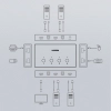 Przełącznik KVM Keyboard Video Mouse 4x HDMI 4x USB 4x USB-B czarny