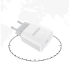 Szybka ładowarka sieciowa EU USB-C PD + przewód Lightning do iPhone 1m biały