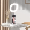 Zestaw statyw + lampa LED Ring Flash do nagrywania filmów YouTube TikTok biały