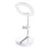Zestaw statyw + lampa LED Ring Flash do nagrywania filmów YouTube TikTok biały