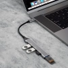 Adapter rozdzielacz HUB z gniazda USB-C na 4x USB czarny szary