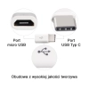 Adapter przejściówka wtyczka z micro USB na USB-C biała