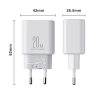 Ładowarka sieciowa USB-A USB-C PD 20W + kabel USB-C JR-TCF05 biała