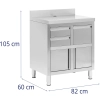 Szafka pod ekspres do kawy z rantem 2 szuflady pojemnik STAL 60x82x95 cm