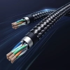 Kabel sieciowy patchcord Ethernet RJ45 Cat8 miedziany rdzeń 1.5m - czarny