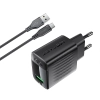 Ładowarka sieciowa A90 GaN USB-A QC 18W + kabel USB-C - czarna