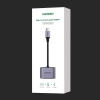 Adapter przejściówka audio USB-C - USB-C + mini jack 3.5mm - szary