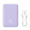 Powerbank magnetyczny indukcyjny 10000mAh 20W + kabel USB-C - fioletowy