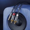 Kabel przewód audio mini jack (męski) - 2RCA (męski) 1m - czarny