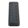 Hub CT2U3-10AB z włącznikami 10x USB-A - czarny